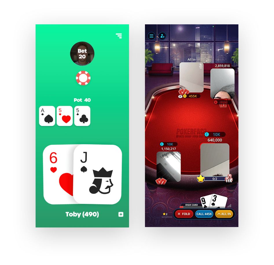 Pokerface app vs EasyPoker gameplay comparison