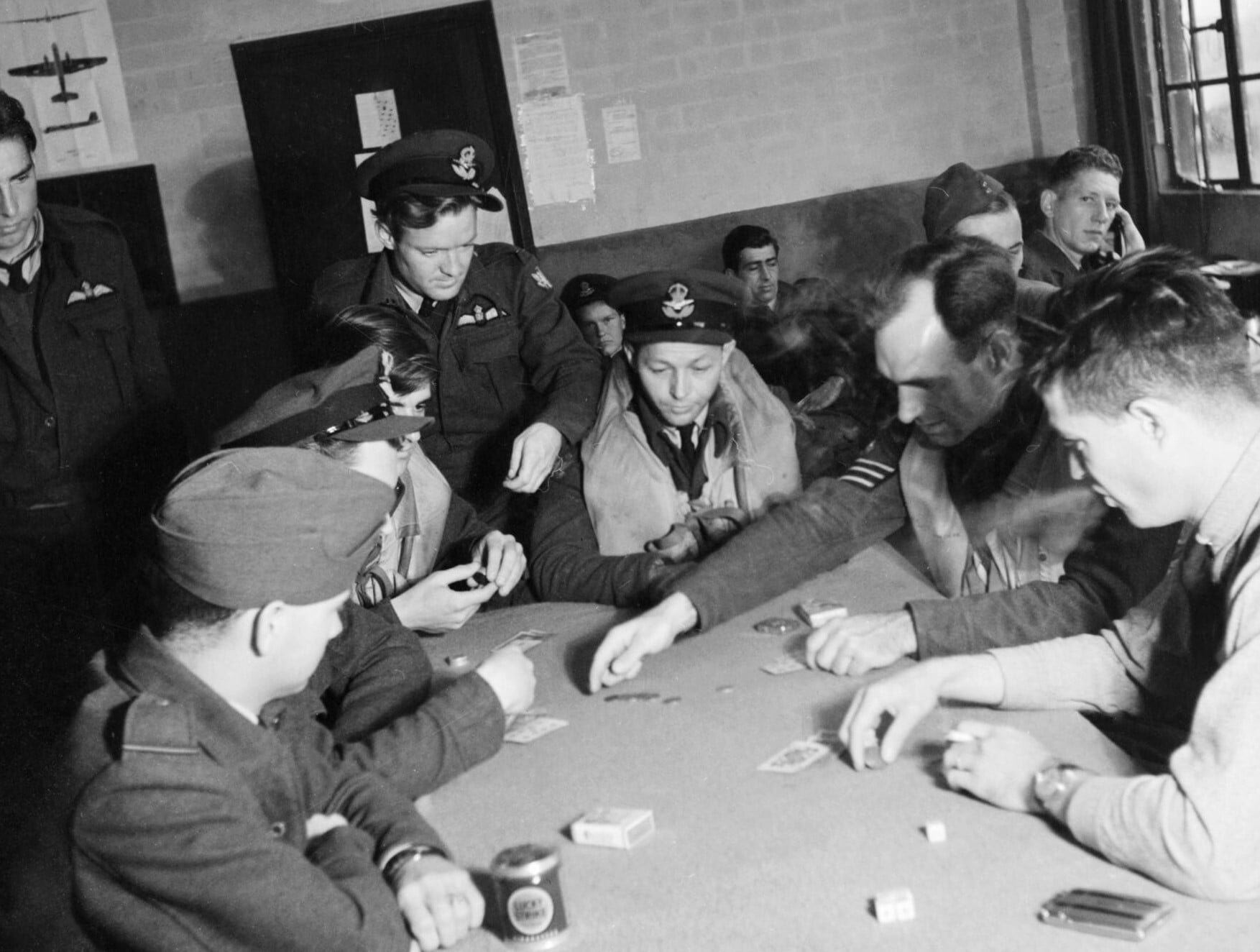 Civil War soldiers playing cards in camp between battles