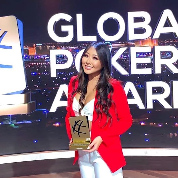 Maria Ho commentating, in her role as an ambassador for poker