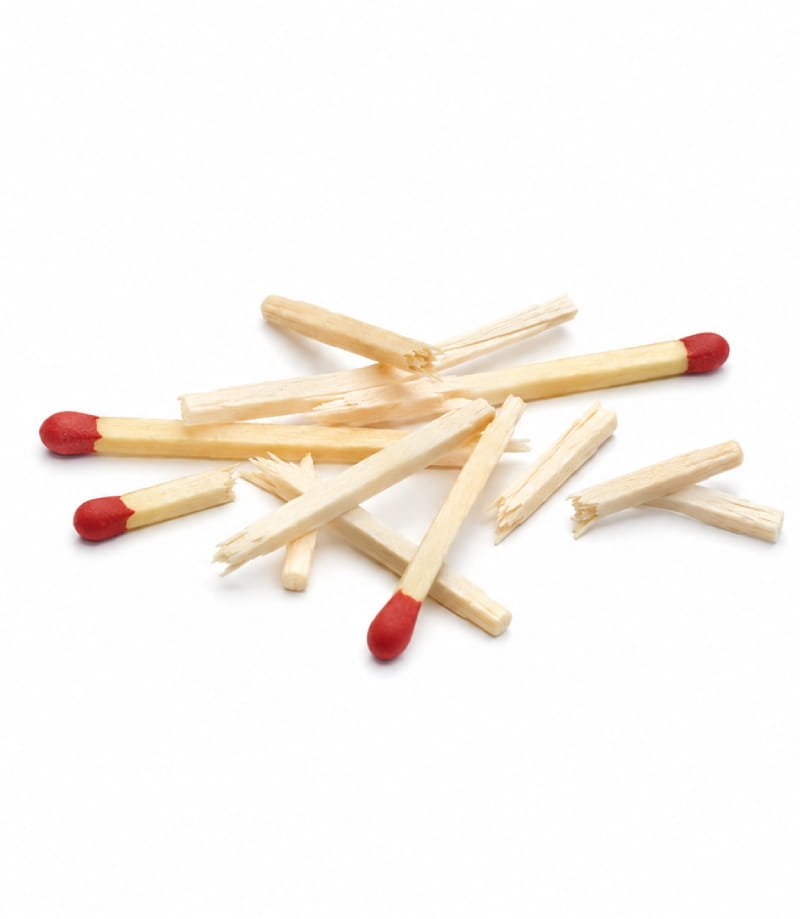 Snapped matches used as poker chips during the first EasyPoker poker night