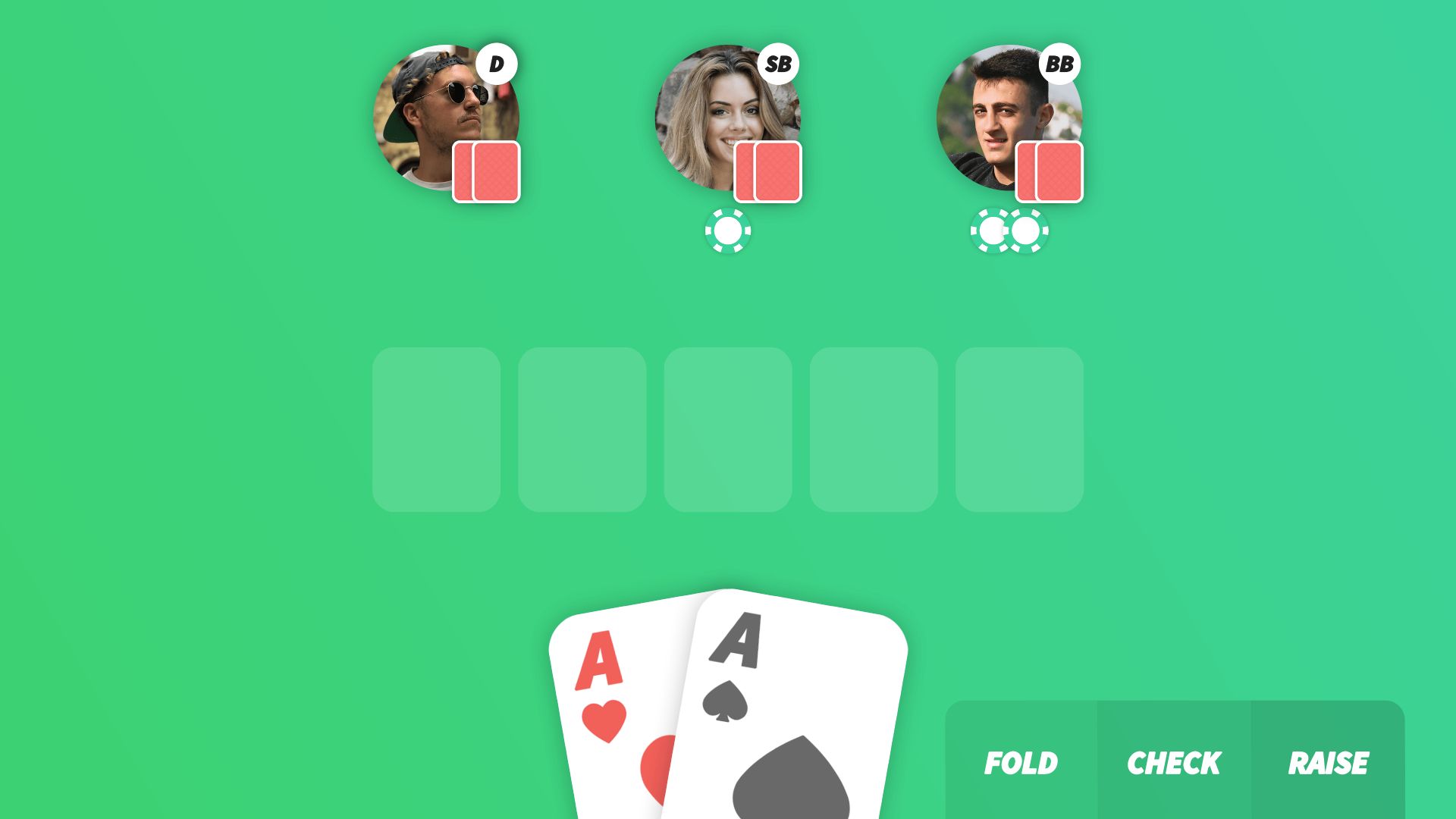 Poker cards illustrating a value bet