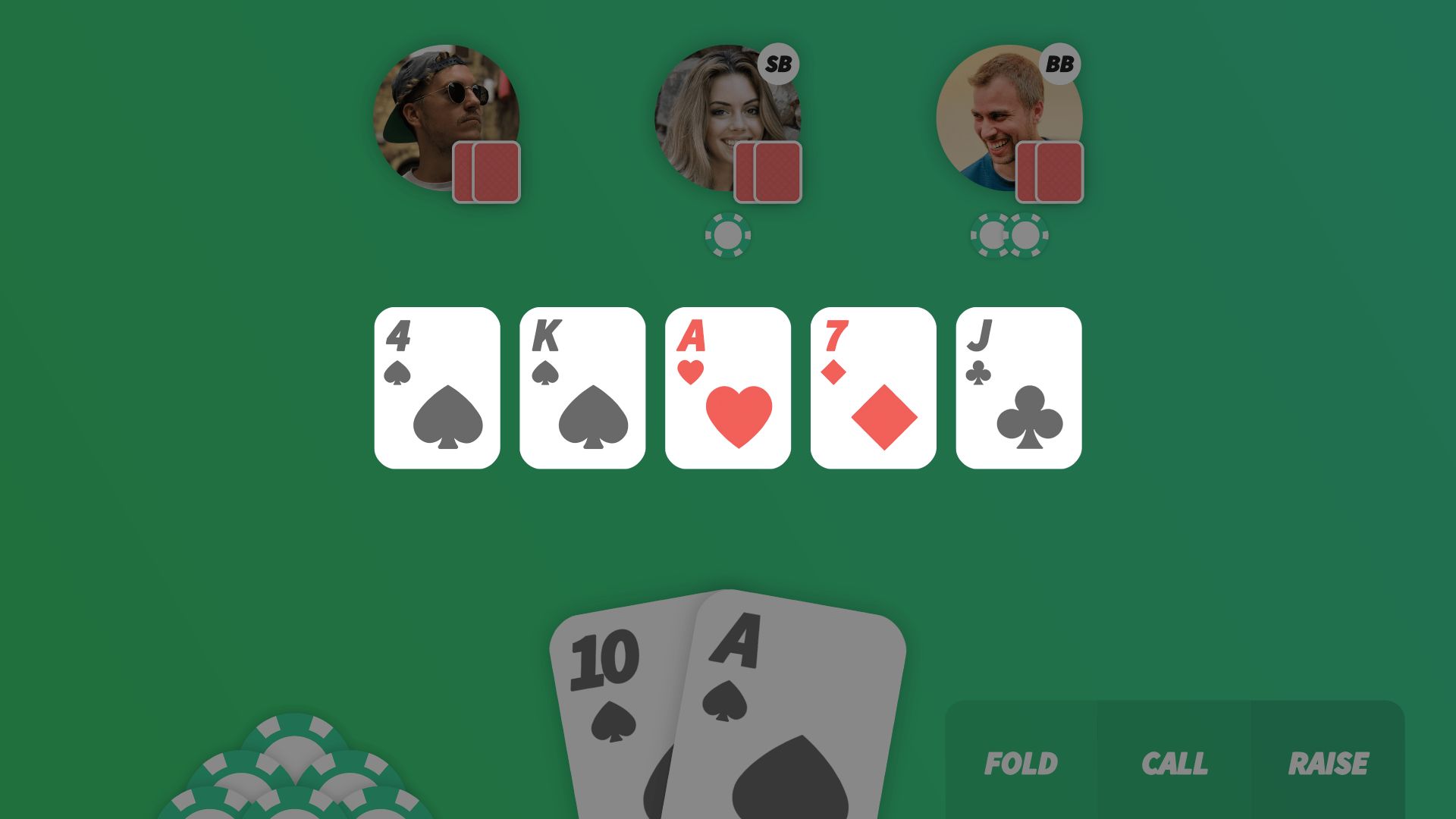 Community cards in Texas Hold'em poker