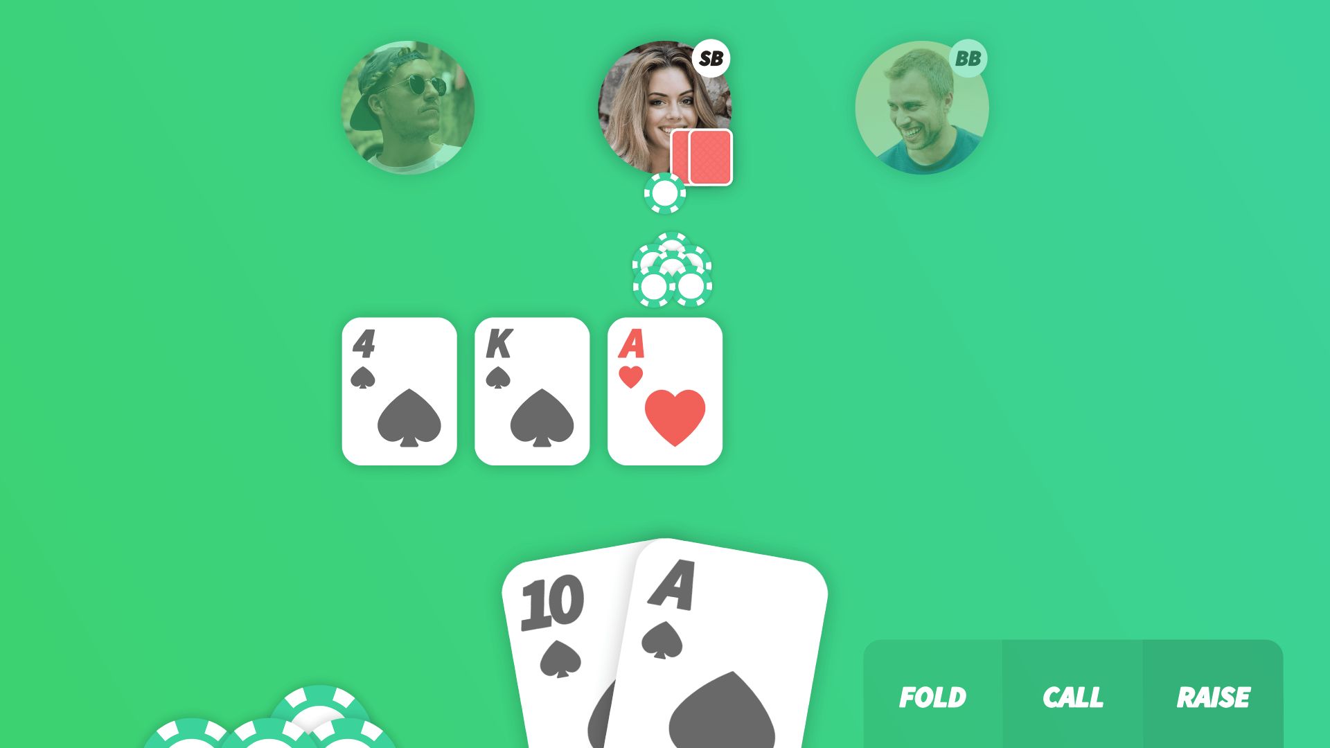 The flop in Texas Hold'em poker