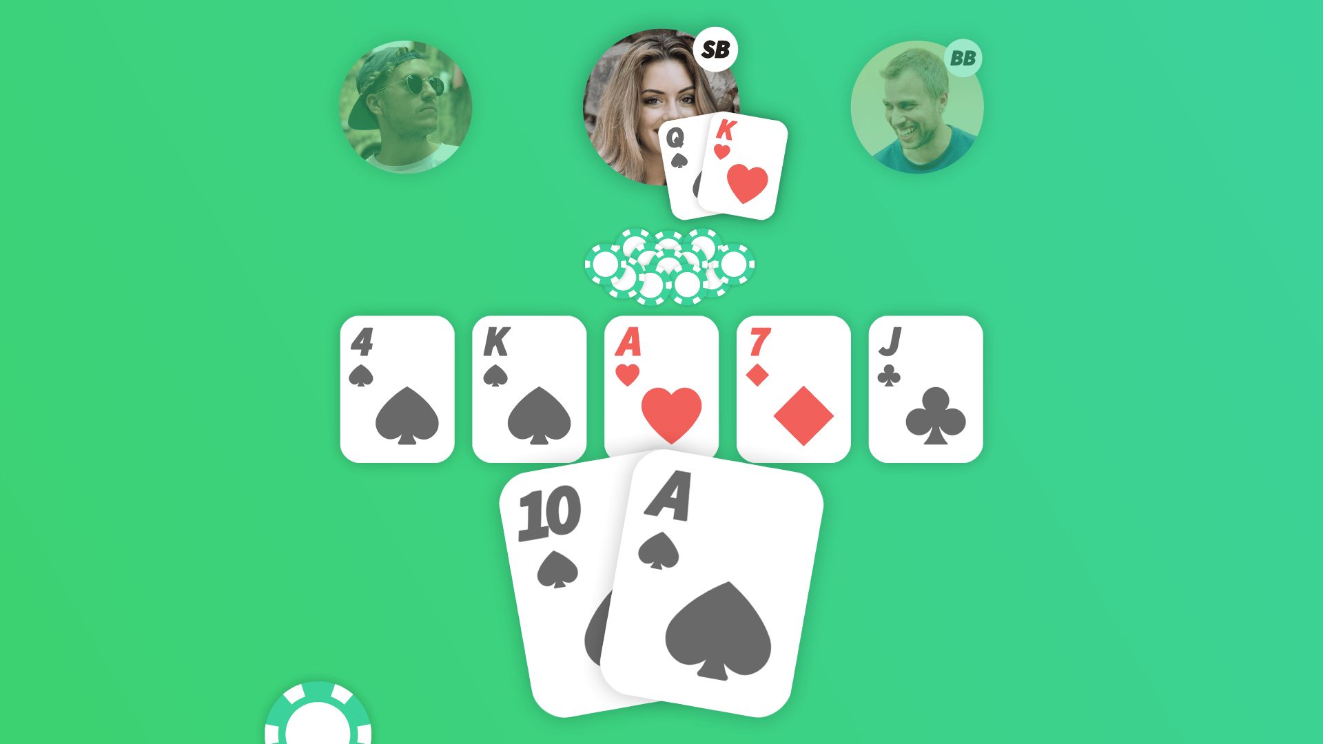 Showdown in Texas Hold'em poker