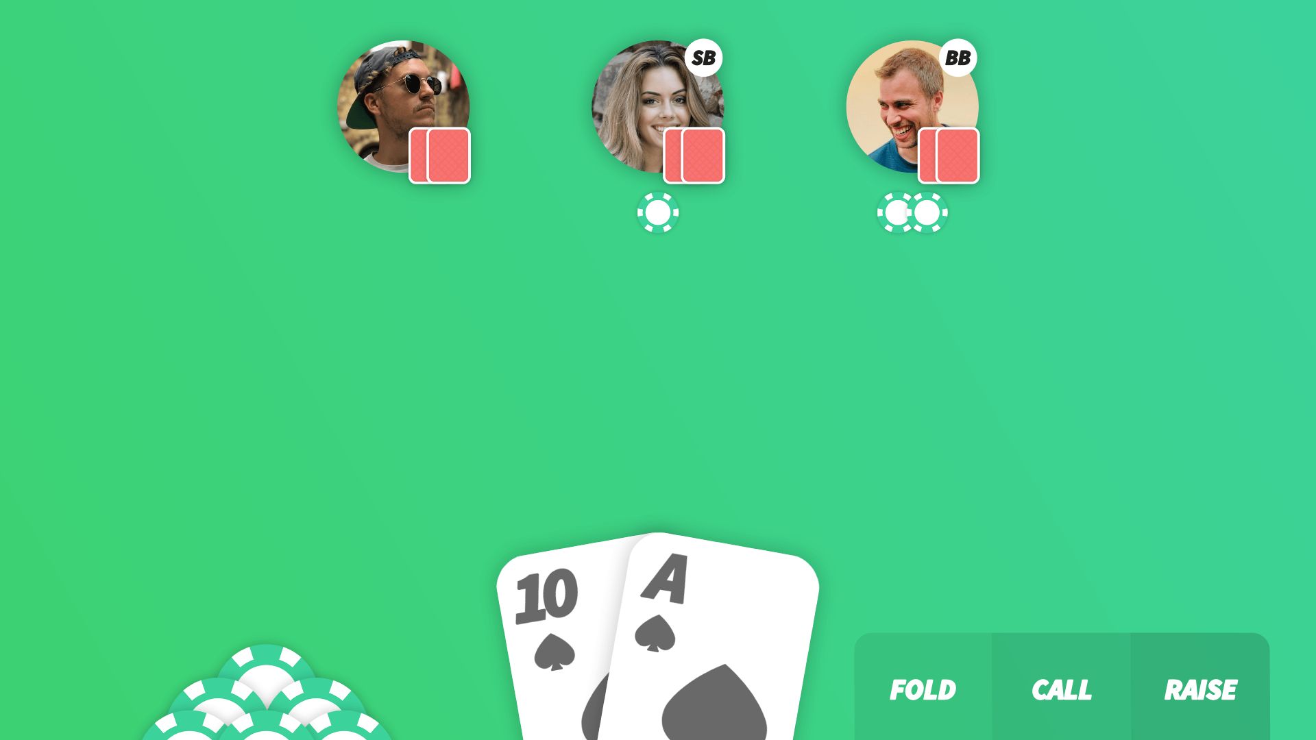 Small blind and big blind positions in poker