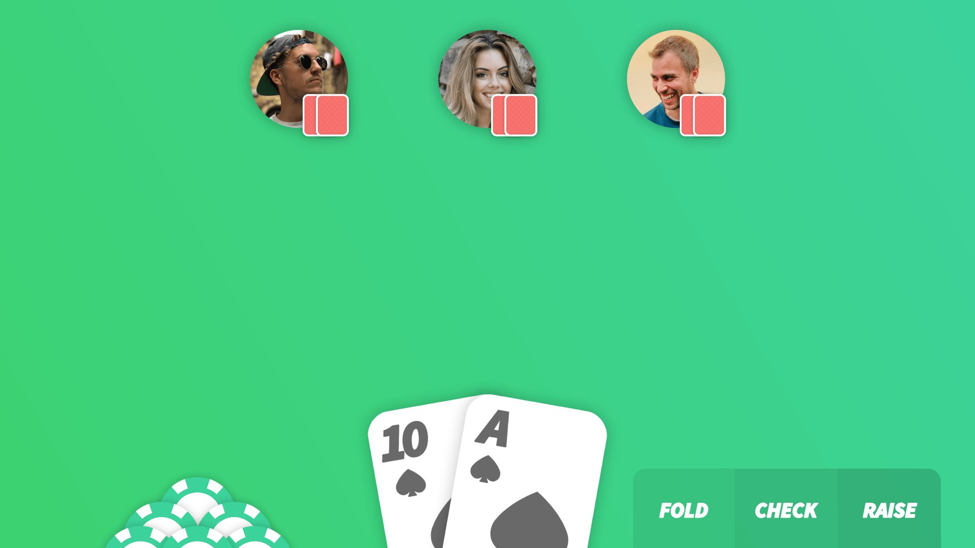 Basic Texas Hold'em poker rules with private cards