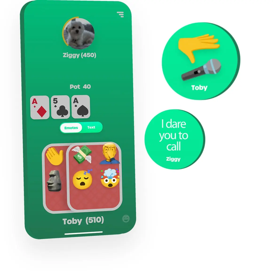 emotes and text messages poker app features-min emotes and text messages poker app features